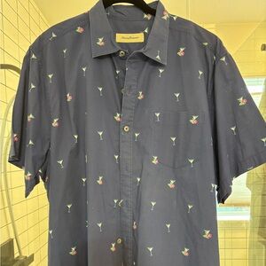 Tommy bahama Navy Blue martini Print Men's Shirt xxl